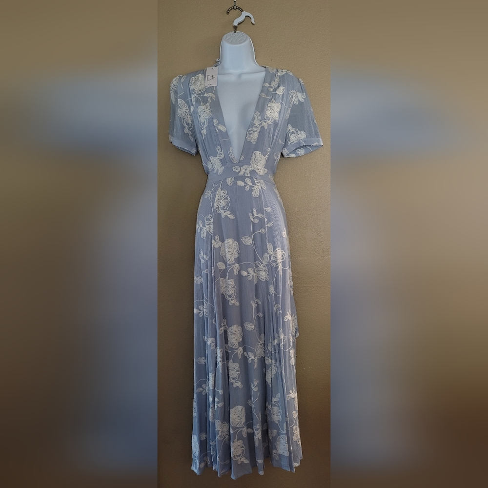 Floral embroidered maxi dress